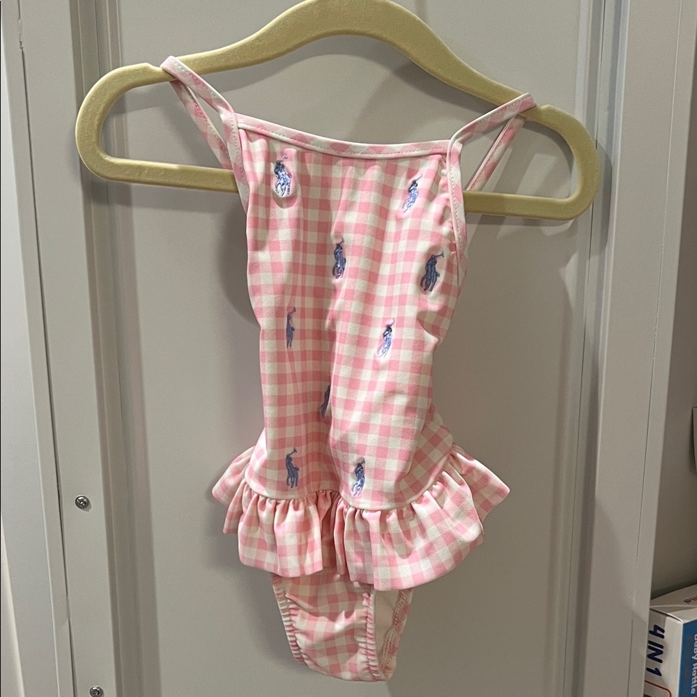 Polo by Ralph Lauren Pink Checkered Kids Swim One Piece 3-6 months